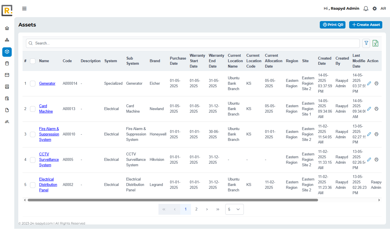 screenshot of Raapyd Field Service Management